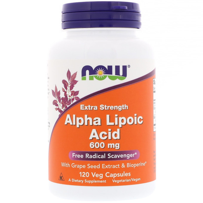 Альфа-липоевая кислота Alpha Lipoic Acid NOW FOODS 600 мг, 120 капсул NS31742